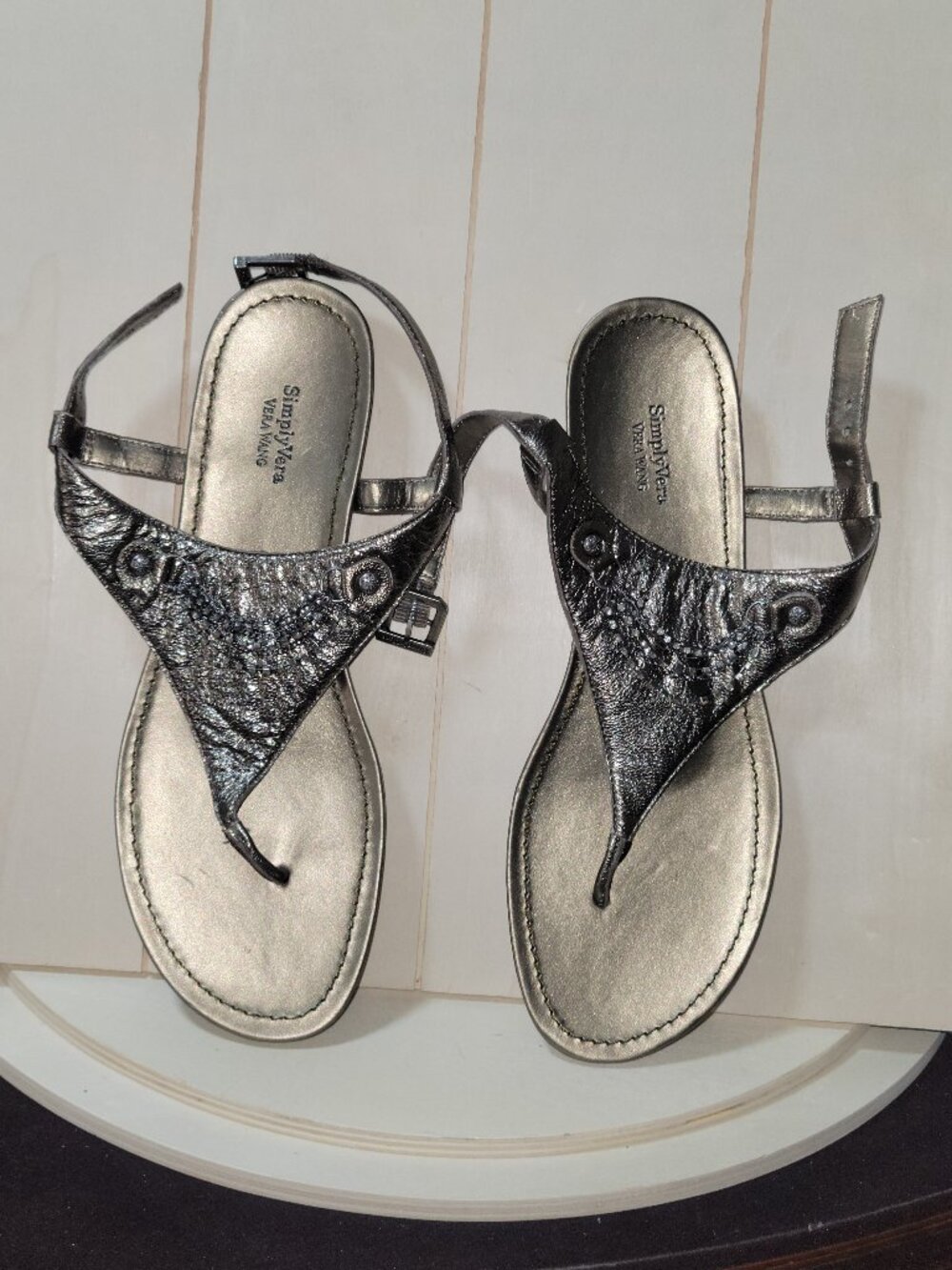 Simply Vera Vera Wang Bronze Thong Style Flat Flop [Item #SST04]